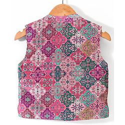 Babyhug Cotton Woven Full Sleeves Kurta & Pyjama Set with Printed Jacket - Magneta