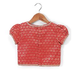 Babyhug Half Sleeves Brocade Choli with Lehanga & Dupatta Set - Fuchsia