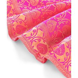 Babyhug Half Sleeves Brocade Choli with Lehanga & Dupatta Set - Fuchsia