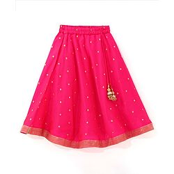 Babyhug  Sleeveless Embroidered Choli with Lehenga and Dupatta - Pink