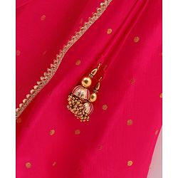 Babyhug  Sleeveless Embroidered Choli with Lehenga and Dupatta - Pink
