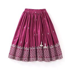Babyhug Half Sleeves Gajji Silk  Choli with Embroidered Lehenga  and Dupatta - Hot Pink