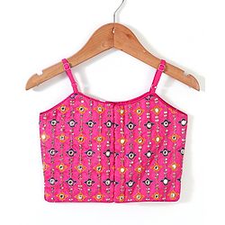 Babyhug Singlet Sleeves Mirror Embroidered  Choli with Net Lehenga & Dupatta Set - Royal Blue