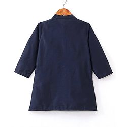Babyhug Full Sleeves Solid Colour Kurta Payjama Set with Mirror Embroidered Jacket Navy Blue (Design May Vary)