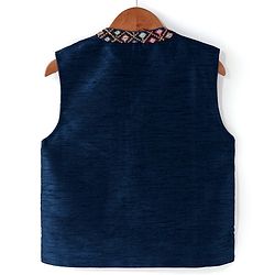 Babyhug Full Sleeves Solid Kurta Pyjama Set with Embroidered Jacket - Navy Blue