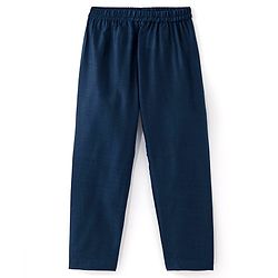 Babyhug Full Sleeves Solid Kurta Pyjama Set with Embroidered Jacket - Navy Blue