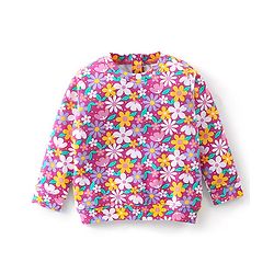 Babyhug Cotton Knit Full Sleeves T-Shirt & Lounge Pant Set Floral Print - Multicolour