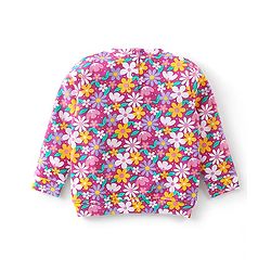 Babyhug Cotton Knit Full Sleeves T-Shirt & Lounge Pant Set Floral Print - Multicolour