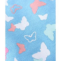 Babyhug 100% Cotton Knit Butterfly  Print Mittens & Booties - Blue
