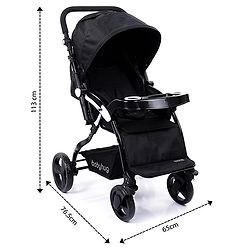 Babyhug Joy Ride Stroller With Reversible Handle - Black
