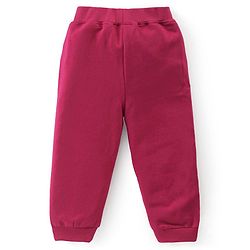 Babyhug 100% Cotton Terry Knit Full Sleeves T-Shirt & Lounge Pant With Bear Patch - Wine