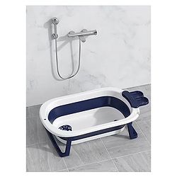 Babyhug Baby Bath Tub with Drain Plug Whale Print Unisex - Blue