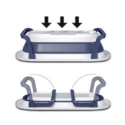 Babyhug Baby Bath Tub with Drain Plug Whale Print Unisex - Blue