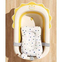 Babyhug Foldable Anti Slip Bath Tub with Cushion  - Yellow