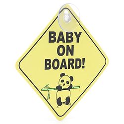 Babyhug Car Sign Boards & Stickers with Panda Print- Yellow