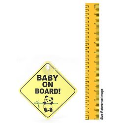 Babyhug Car Sign Boards & Stickers with Panda Print- Yellow