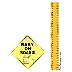 Babyhug Car Sign Boards & Stickers with Rabbit Print -Yellow