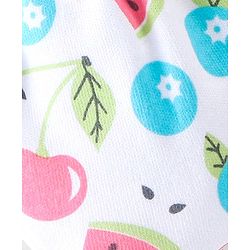 Babyhug 100% Cotton Knit Apple Print Mittens & Booties - Multicolour