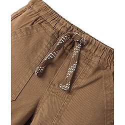Babyhug Cotton Spandex Full Length Solid Color Trouser - Brown