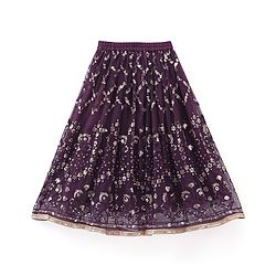 Babyhug Cape Sleeves Sequenced Embroidered Choli with Lehenga and Poncho Set - Purple