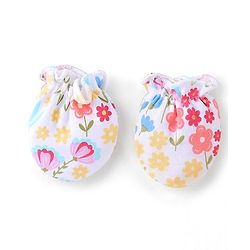 Babyhug 100% Cotton Mittens & Booties Set Floral Print - Pink