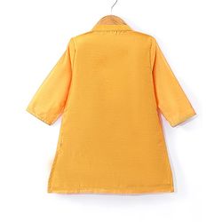 Babyhug Three Fourth Sleeves Embroidered Kurti Sharara and Dupatta Set - Mustard