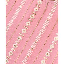 Babyhug Three Fourth Sleeves Embroidered Kurti Sharara and Dupatta Set - Pink