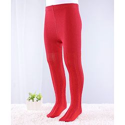 Cute Walk by Babyhug Anti-Bacterial Footed Tights - Red