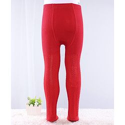 Cute Walk by Babyhug Anti-Bacterial Footed Tights - Red