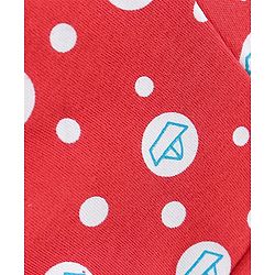 Babyhug 100% Cotton Knit Dungaree and Half Sleeves Tee Set with Stripes - Red