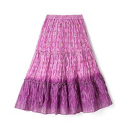 Babyhug Sleeveless Printed Choli with Embossed Foil Lehenga and Dupatta - Purple