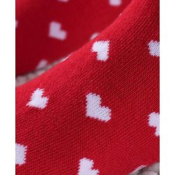 Cute Walk By Babyhug Anti Bacterial Cable Knit Tights Heart Design- Red