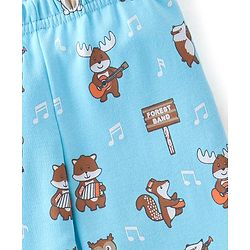 Babyhug Cotton Knit Footed Bootie Leggings Striped & Bear Printed Set of 3 - Orange & Blue