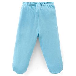 Babyhug Cotton Knit Footed Bootie Leggings Bear & Vehicles Printed Set of 3 - Blue Orange & Yellow