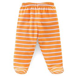 Babyhug Cotton Knit Footed Bootie Leggings Bear & Vehicles Printed Set of 3 - Blue Orange & Yellow