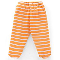 Babyhug Cotton Knit Footed Bootie Leggings Bear & Vehicles Printed Set of 3 - Blue Orange & Yellow