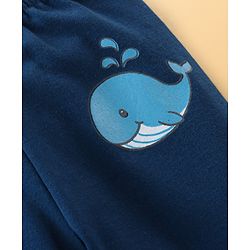 Babyhug Cotton Knit Footed Bootie Leggings Striped & Dolphin Printed Set of 3 - Red & Navy Blue