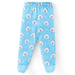 Babyhug Cotton Footed Bootie Leggings Striped & Polar Bear Print Pack of 3 - Blue & Green