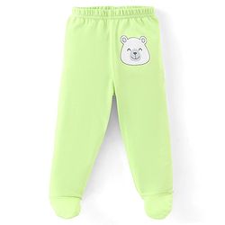 Babyhug Cotton Footed Bootie Leggings Striped & Polar Bear Print Pack of 3 - Blue & Green
