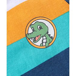 Babyhug 100% Cotton Knit Full Sleeves T-Shirt with Striped Graphics -Multicolour