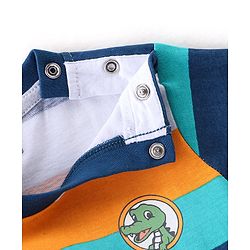 Babyhug 100% Cotton Knit Full Sleeves T-Shirt with Striped Graphics -Multicolour