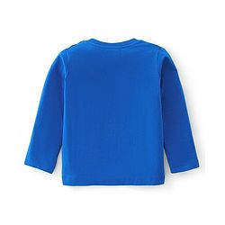 Babyhug 100% Cotton Knit Full Sleeves T-Shirt with Elephant Graphics -Blue