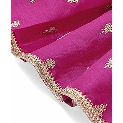 Babyhug Sleeveless Floral Mbrodered Kurti Salwar and Dupatta Set -Magenta Pink