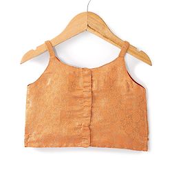 Babyhug  Sleeveless Brocade Choli with Embroided Lehenga and Dupatta - Orange