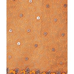 Babyhug  Sleeveless Brocade Choli with Embroided Lehenga and Dupatta - Orange
