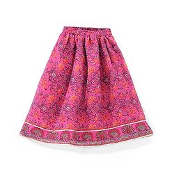Babyhug Sleeveless Chanderi Printed Choli with Lehenga  and Dupatta Set - Pink