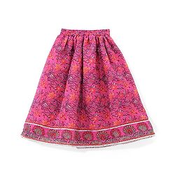Babyhug Sleeveless Chanderi Printed Choli with Lehenga  and Dupatta Set - Pink