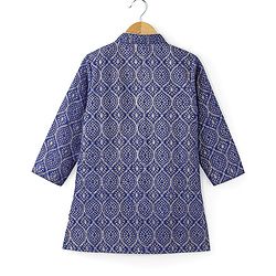 Babyhug Full Sleeves Foil Printed Kurta Pyjama Set-Blue