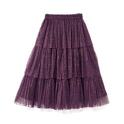 Babyhug Woven Short Sleeves Embroidered Choli with Shimmer Net Lehenga & Dupatta - Purple
