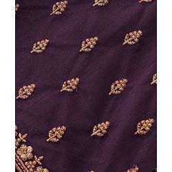 Babyhug Woven Short Sleeves Embroidered Choli with Shimmer Net Lehenga & Dupatta - Purple